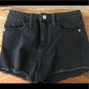 00 black high waisted cutoff denim shorts.